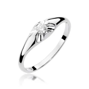 Złoty pierścionek z diamentem Białe złoto EW-331 0,10ct