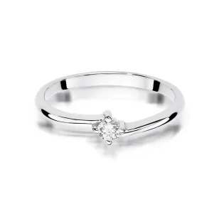 Złoty pierścionek z diamentem Białe złoto EW-395 0,09ct