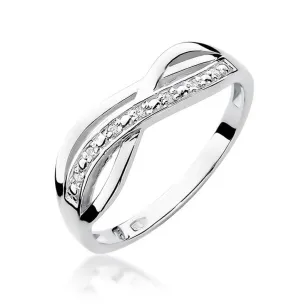 Złoty pierścionek z diamentem Białe złoto EW-90 0,06ct