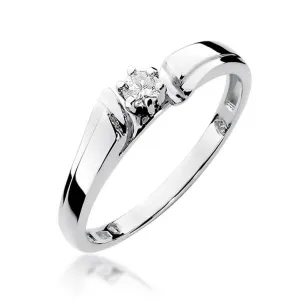 Złoty pierścionek z diamentem Białe złoto EW-300 0,10ct