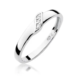 Złoty pierścionek z diamentem Białe złoto EW-176 0,02ct