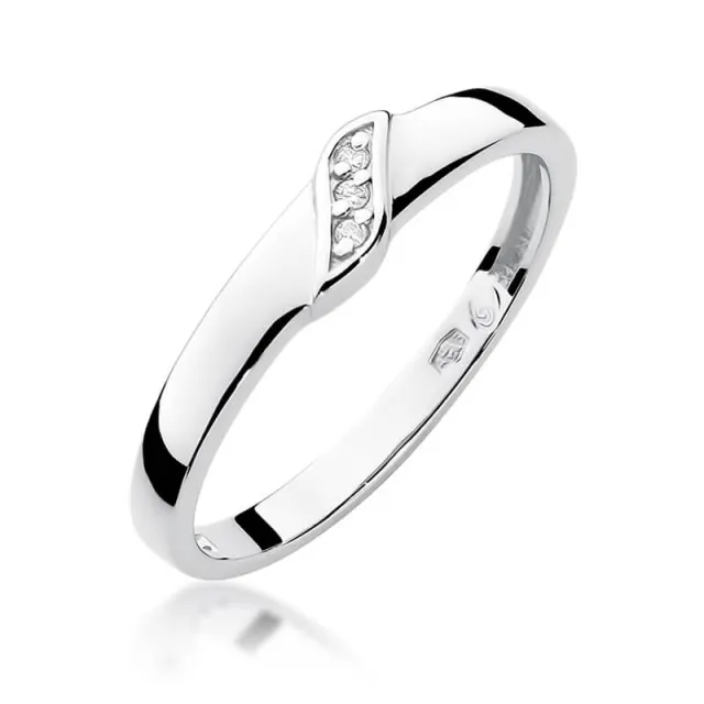 Złoty pierścionek z diamentem Białe złoto EW-176 0,02ct