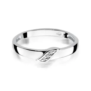 Złoty pierścionek z diamentem Białe złoto EW-176 0,02ct