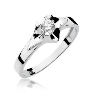 Złoty pierścionek z diamentem Białe złoto EW-155 0,30ct
