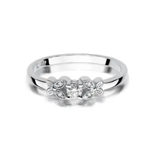 Złoty pierścionek z diamentem Białe złoto EW-414 0,12ct