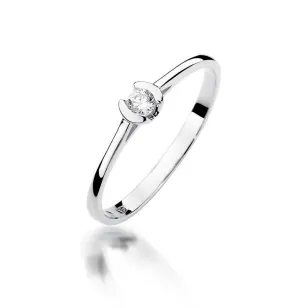 Diament pierścionek białe złoto 0,09ct