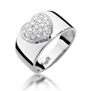 Złoty pierścionek z diamentem Białe złoto EW-352 0,26ct