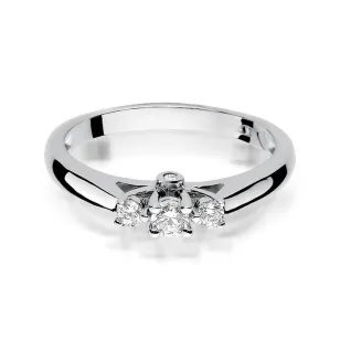 Złoty pierścionek z diamentem białe złoto 0,22ct