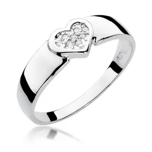 Złoty pierścionek z diamentem Białe złoto EW-314 0,04ct