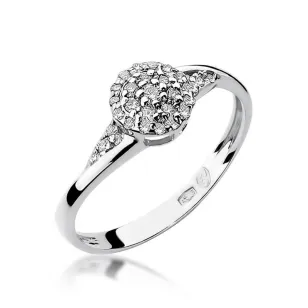 Złoty pierścionek z diamentem Białe złoto EW-18 0,20ct
