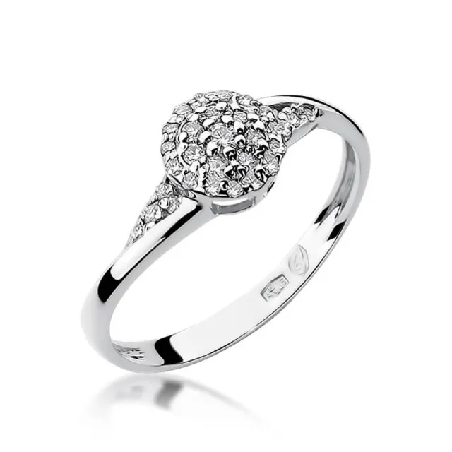Złoty pierścionek z diamentem Białe złoto EW-18 0,20ct