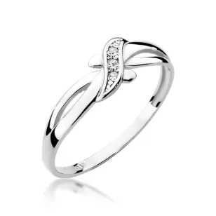 Złoty pierścionek z diamentem Białe złoto EW-193 0,02ct