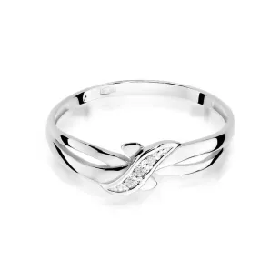 Złoty pierścionek z diamentem Białe złoto EW-193 0,02ct