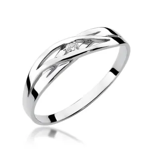 Złoty pierścionek z diamentem Białe złoto EW-156 0,05ct