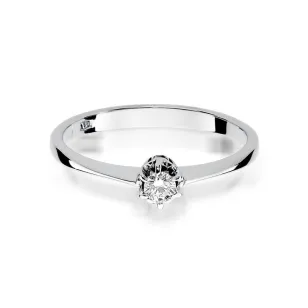 Złoty pierścionek z diamentem Białe złoto EW-129 0,10ct