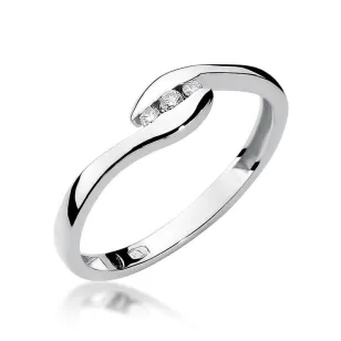 Złoty pierścionek z diamentem Białe złoto EW-205 0,05ct