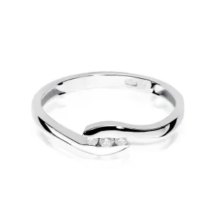 Złoty pierścionek z diamentem Białe złoto EW-205 0,05ct