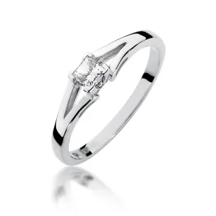 Złoty pierścionek z diamentem Białe złoto EW-350 0,30ct