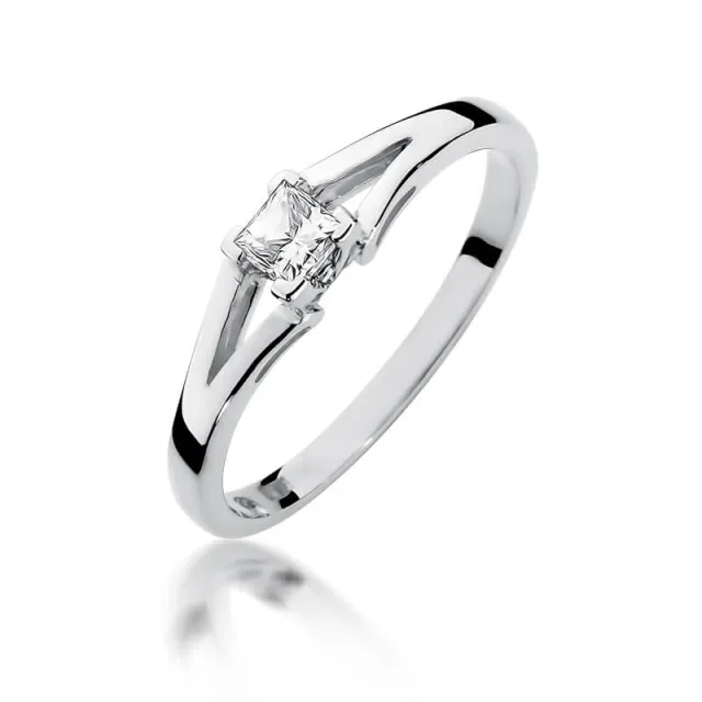 Złoty pierścionek z diamentem Białe złoto EW-350 0,30ct