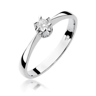 Złoty pierścionek z diamentem Białe złoto EW-111 0,10ct
