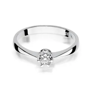 Złoty pierścionek z diamentem Białe złoto EW-111 0,10ct