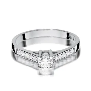 Złoty pierścionek z diamentem Białe złoto EW-398 0,42ct