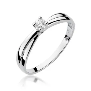 Złoty pierścionek z diamentem Białe złoto EW-230 0,10ct