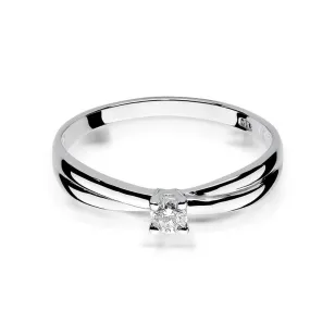 Złoty pierścionek z diamentem Białe złoto EW-230 0,10ct