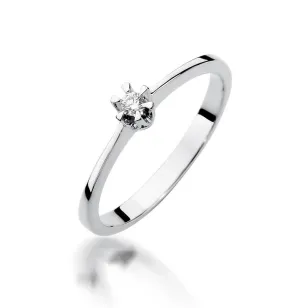 Pierścionek zaręczynowy diament białe złoto 0,04ct