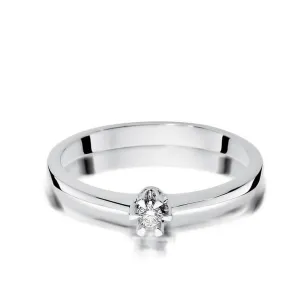 Złoty pierścionek z diamentem Białe złoto EW-111 0,04ct