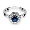 Szafir pierścionek z białego złota 0,50ct