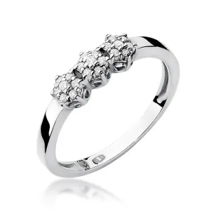 Złoty pierścionek z diamentem Białe złoto EW-104 0,12ct