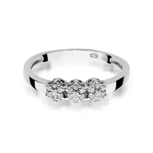 Złoty pierścionek z diamentem białe złoto 0,12ct