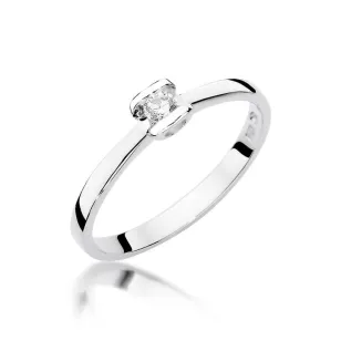 Złoty pierścionek z diamentem Białe złoto EW-333 0,09ct