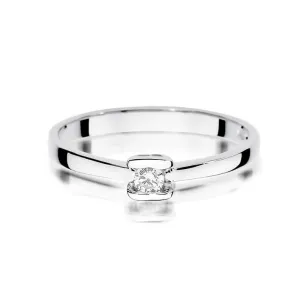 Złoty pierścionek z diamentem Białe złoto EW-333 0,09ct