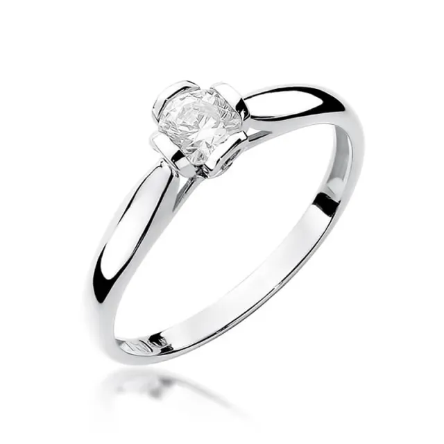 Złoty pierścionek z diamentem Białe złoto EW-86 0,30ct