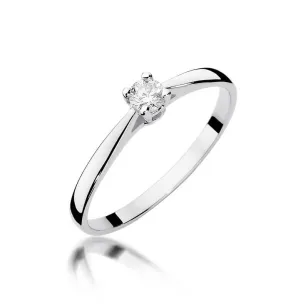 Złoty pierścionek z diamentem Białe złoto EW-335 0,15ct