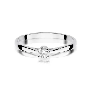 Złoty pierścionek zaręczynowy z diamentem białe złoto 0,15ct