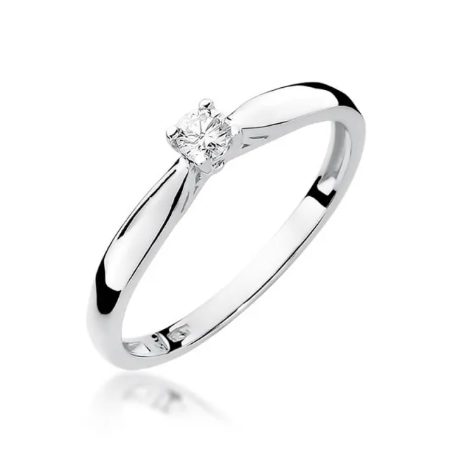 Złoty pierścionek z diamentem Białe złoto EW-45 0,10ct
