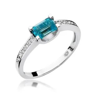 Pierścionek topaz z białego złota 0,65ct