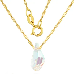Złoty naszyjnik z kryształkiem Swarovski