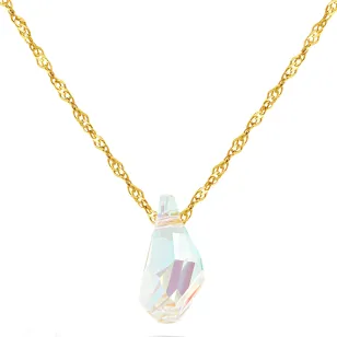 Złoty naszyjnik z kryształkiem Swarovski