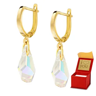 Złote kolczyki Swarovski Crystal 585