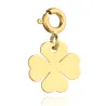 Zawieszka/charms pełna złota koniczynka