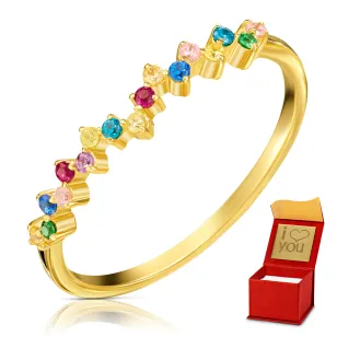 Złoty pierścionek MULTICOLOR ER.0009k