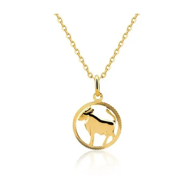 Złota zawieszka ZNAK zodiaku BYK próba 585