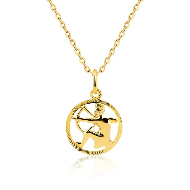 Złota zawieszka ZNAK zodiaku STRZELEC próba 585