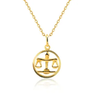Złota zawieszka ZNAK zodiaku WAGA próba 585