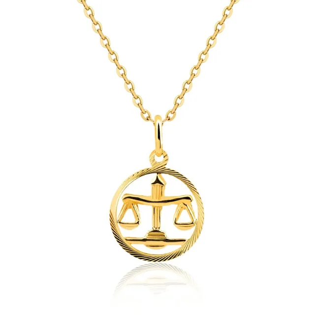 Złota zawieszka ZNAK zodiaku WAGA próba 585