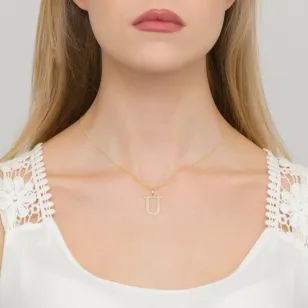 Złota celebrytka próba 585 (14k) duże U brylant
